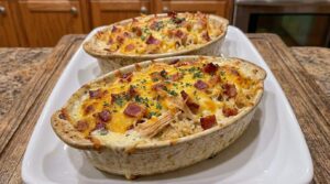 Chicken Bacon Ranch Casserole – Easy Dump-and-Bake Recipe 6 Dump and bake chicken bacon ranch casserole with golden melt 1