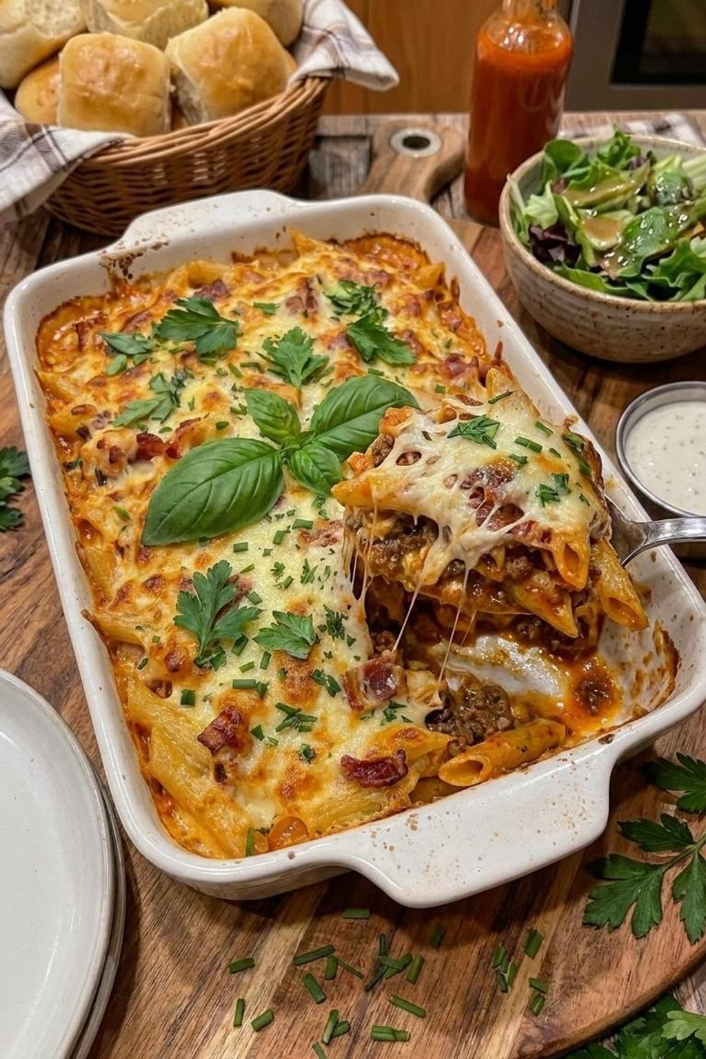 Baked Ziti Recipe: The Best Ever Cheesy Comfort Food 8 baked ziti - serving