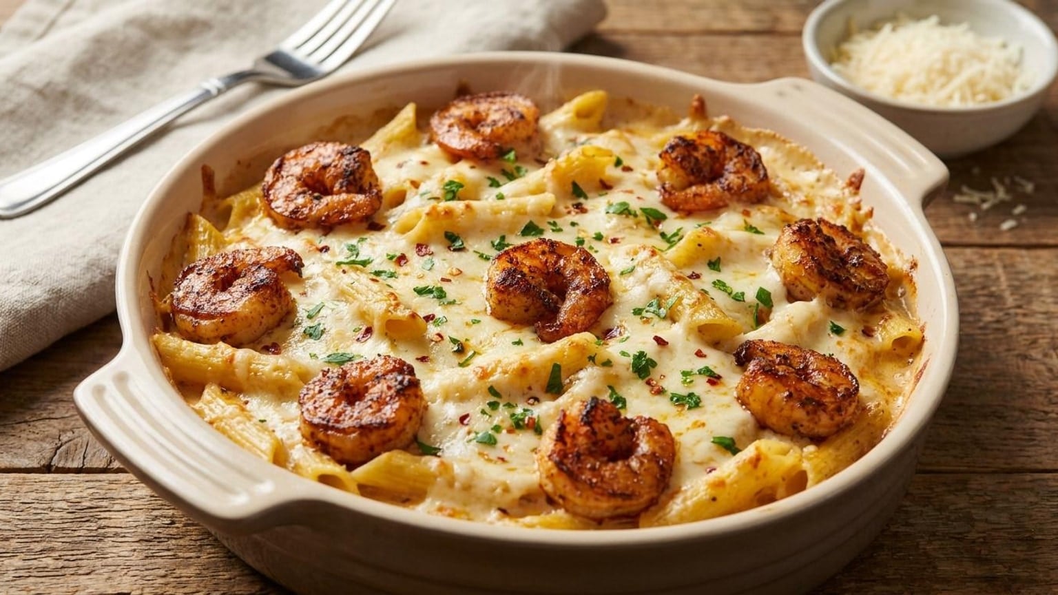 Cajun Shrimp Alfredo Bake with Cream Cheese 9 Cajun Shrimp Alfredo Bake
