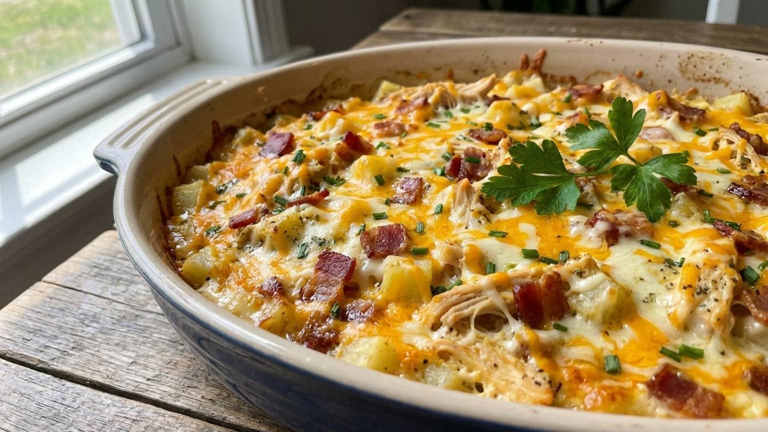 Cheesy Chicken Bacon Ranch Hashbrown Casserole with Cream Cheese 6 Cheesy Chicken Bacon Ranch Hashbrown Casserole step