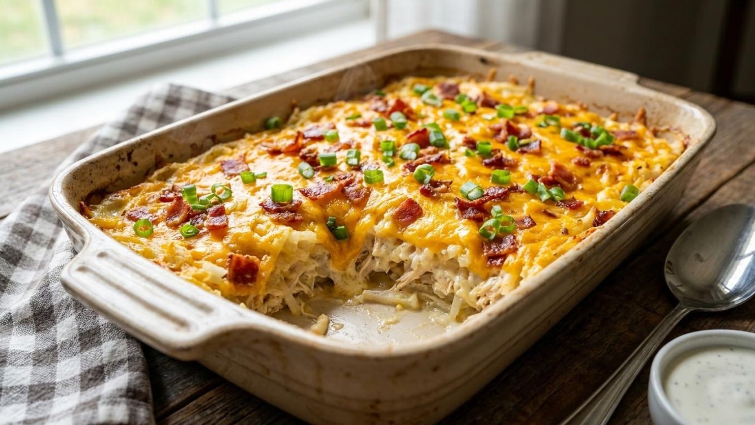 Cheesy Chicken Bacon Ranch Hashbrown Casserole with Cream Cheese 9 Cheesy Chicken Bacon Ranch Hashbrown Casserole