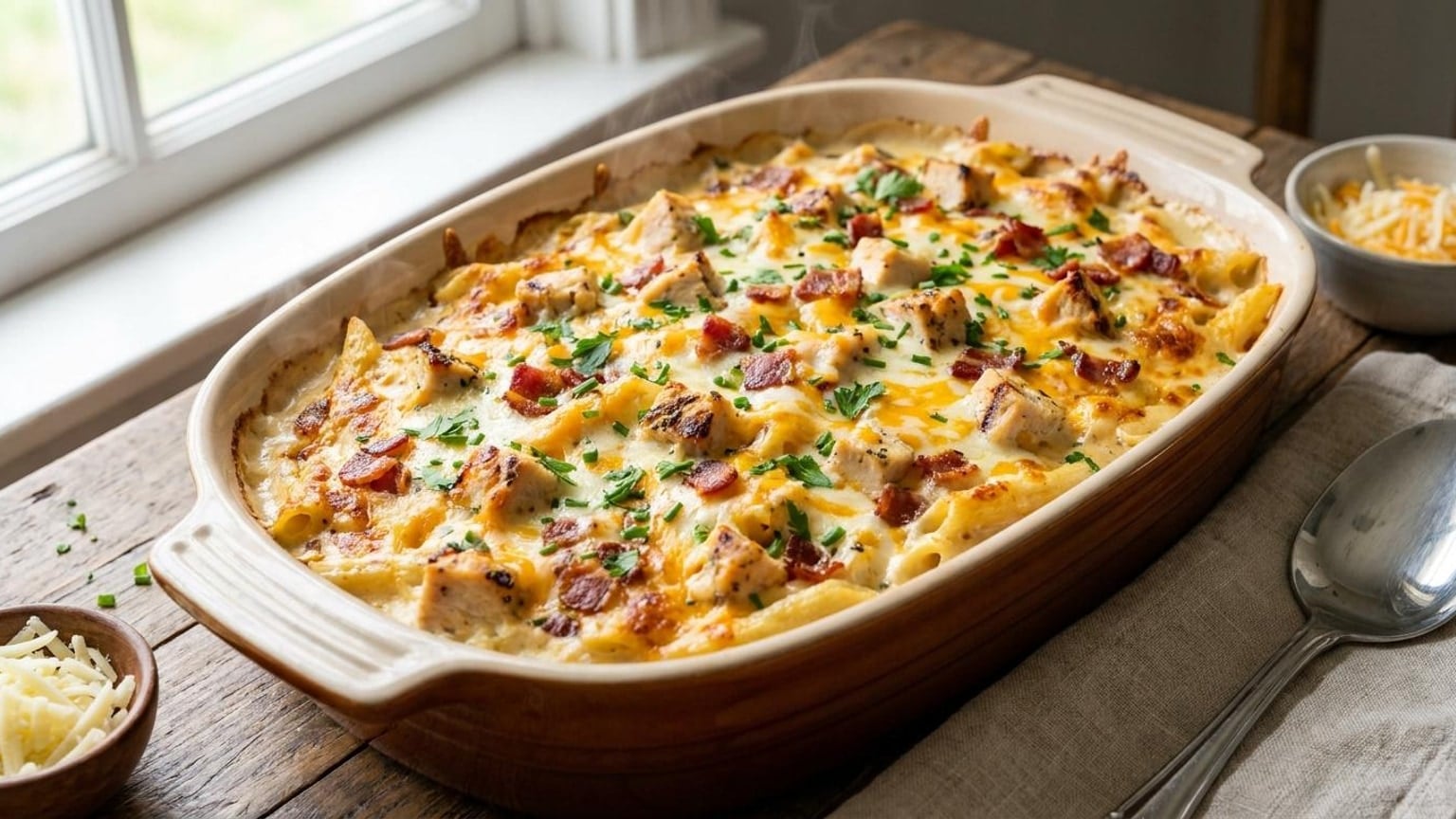 Cheesy Chicken Bacon Ranch Pierogi Bake with Cream Cheese 9 Cheesy Chicken Bacon Ranch Pierogi Bake with Cream Cheese