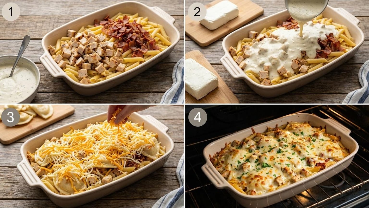 Cheesy Chicken Bacon Ranch Pierogi Bake with Cream Cheese 7 Cheesy Chicken Bacon Ranch Pierogi Bake with Cream Cheese - close-up