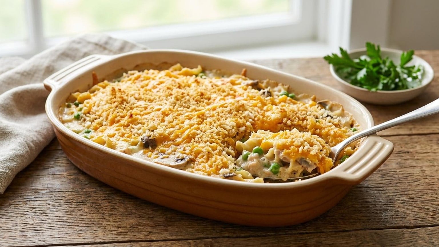 Cheesy Tuna Noodle Bake with Cream Cheese 8 Cheesy Tuna Noodle Bake - serving