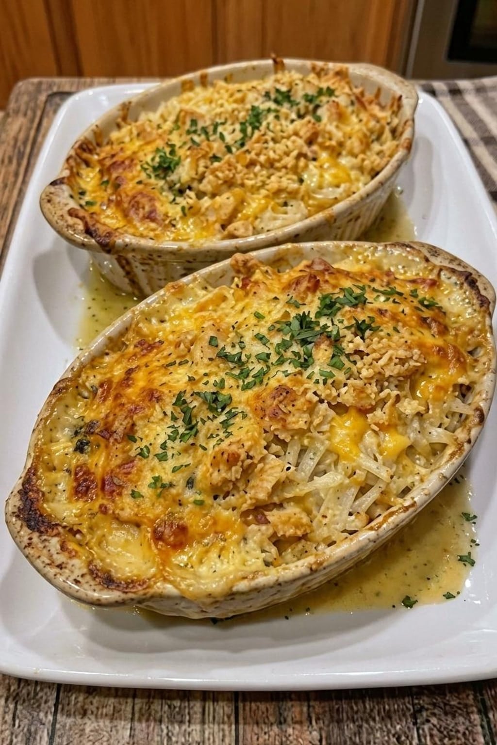 Chicken Alfredo Bake with Bacon and Mozzarella Cheese 9 Chicken Alfredo Bake