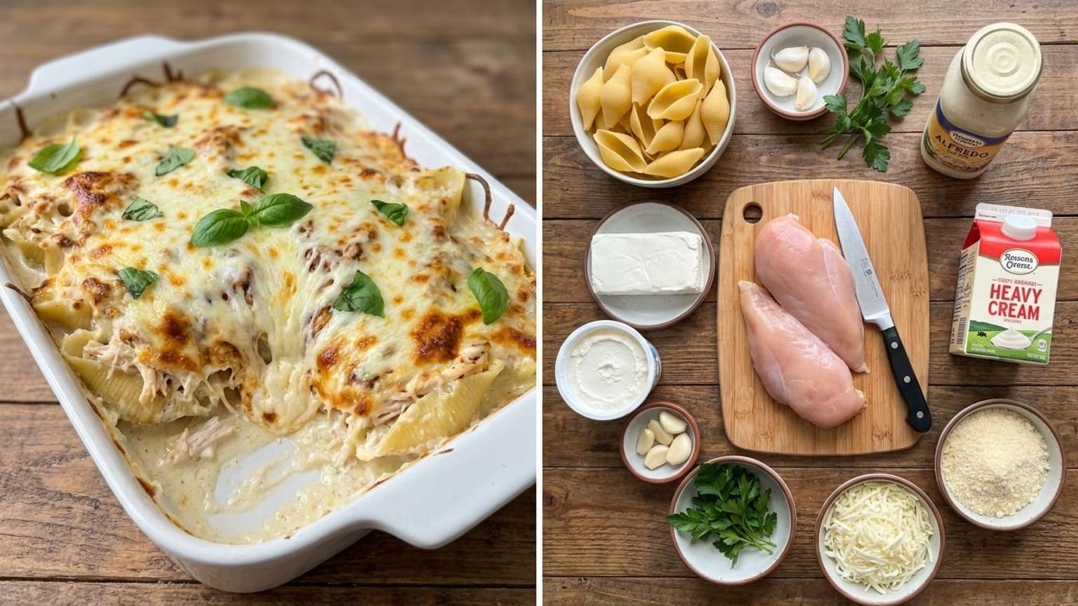 Chicken Alfredo Stuffed Shells Recipe for Family Dinners 6 chicken alfredo stuffed shells step
