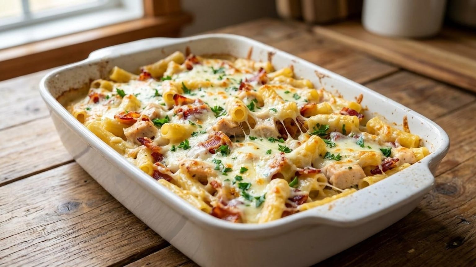 Chicken Bacon Ranch Cavatappi Bake with Cream Cheese 6 Chicken Bacon Ranch Cavatappi Bake step