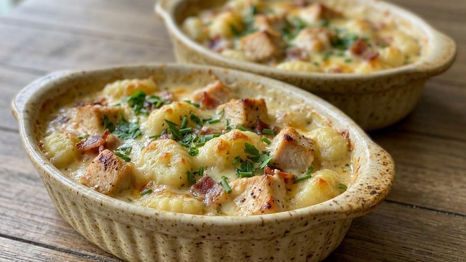 Chicken Bacon Ranch Gnocchi Bake (Easy Cheesy Dinner) 6 chicken bacon ranch gnocchi bake step