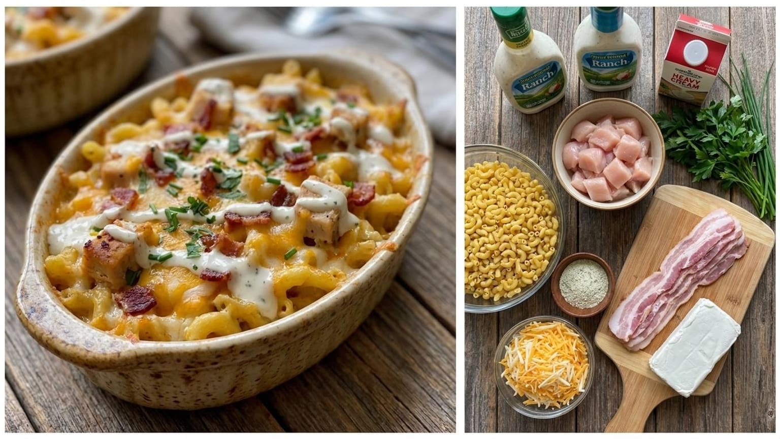 Chicken Bacon Ranch Macaroni Bake with Cream Cheese 6 Chicken Bacon Ranch Macaroni Bake step