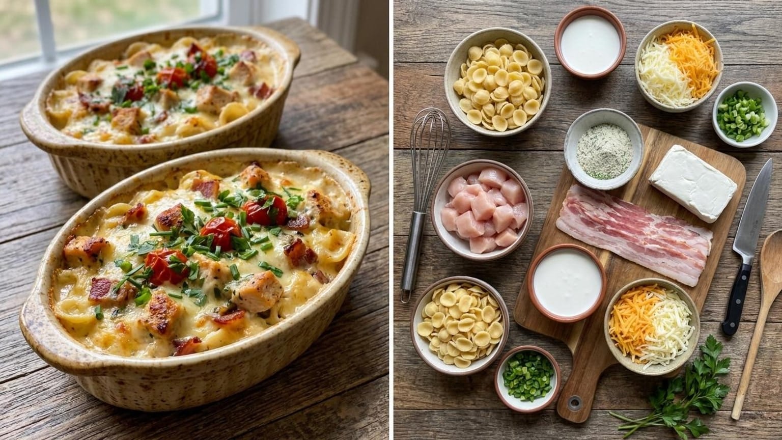 Chicken Bacon Ranch Orecchiette Bake with Cream Cheese 6 Chicken Bacon Ranch Orecchiette Bake step