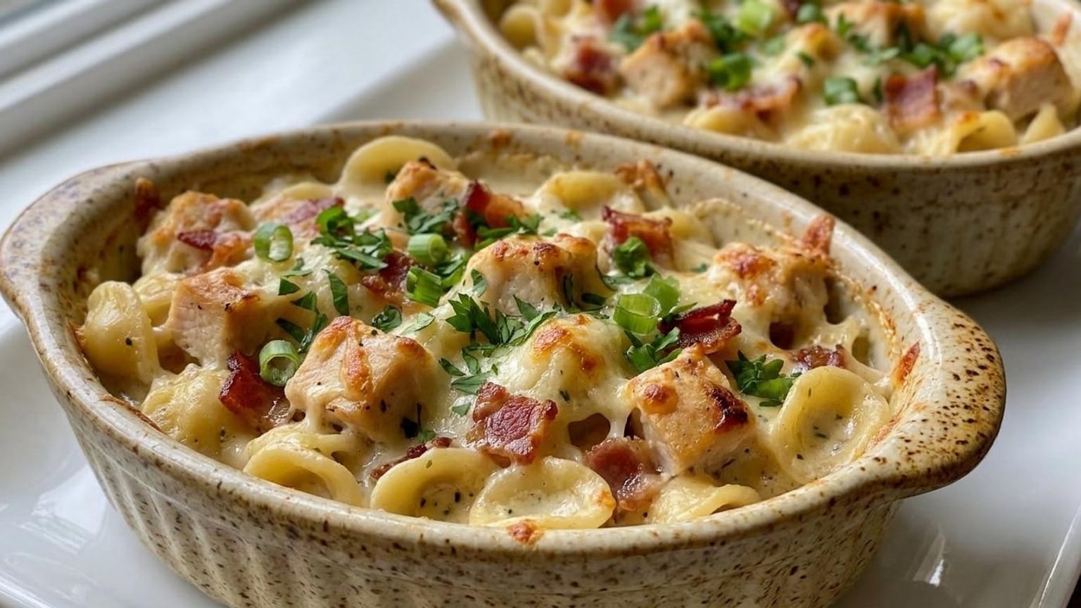 Chicken Bacon Ranch Orecchiette Bake with Cream Cheese 8 Chicken Bacon Ranch Orecchiette Bake - serving