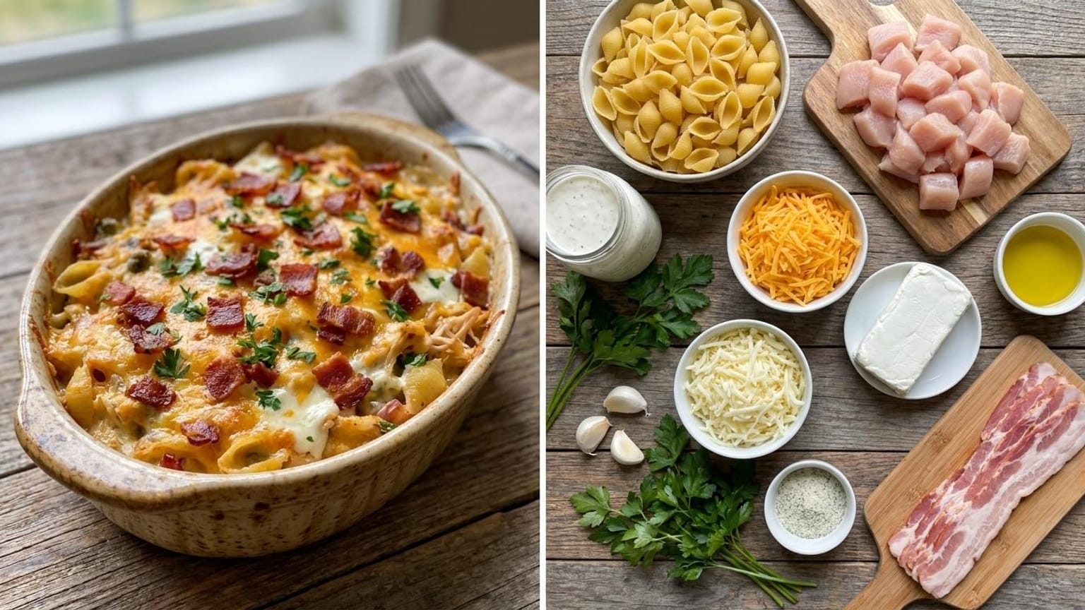 Chicken Bacon Ranch Pasta Bake with Cream Cheese Recipe 6 chicken bacon ranch pasta bake step