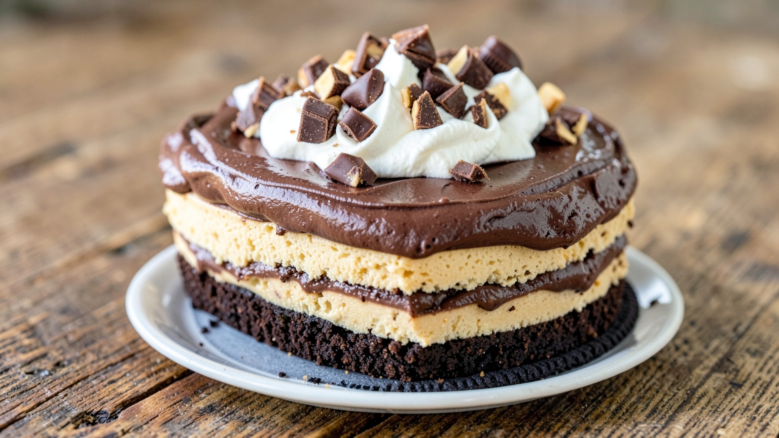 Chocolate Peanut Butter Lasagna Recipe You'll Crave 7 chocolate peanut butter lasagna - close-up
