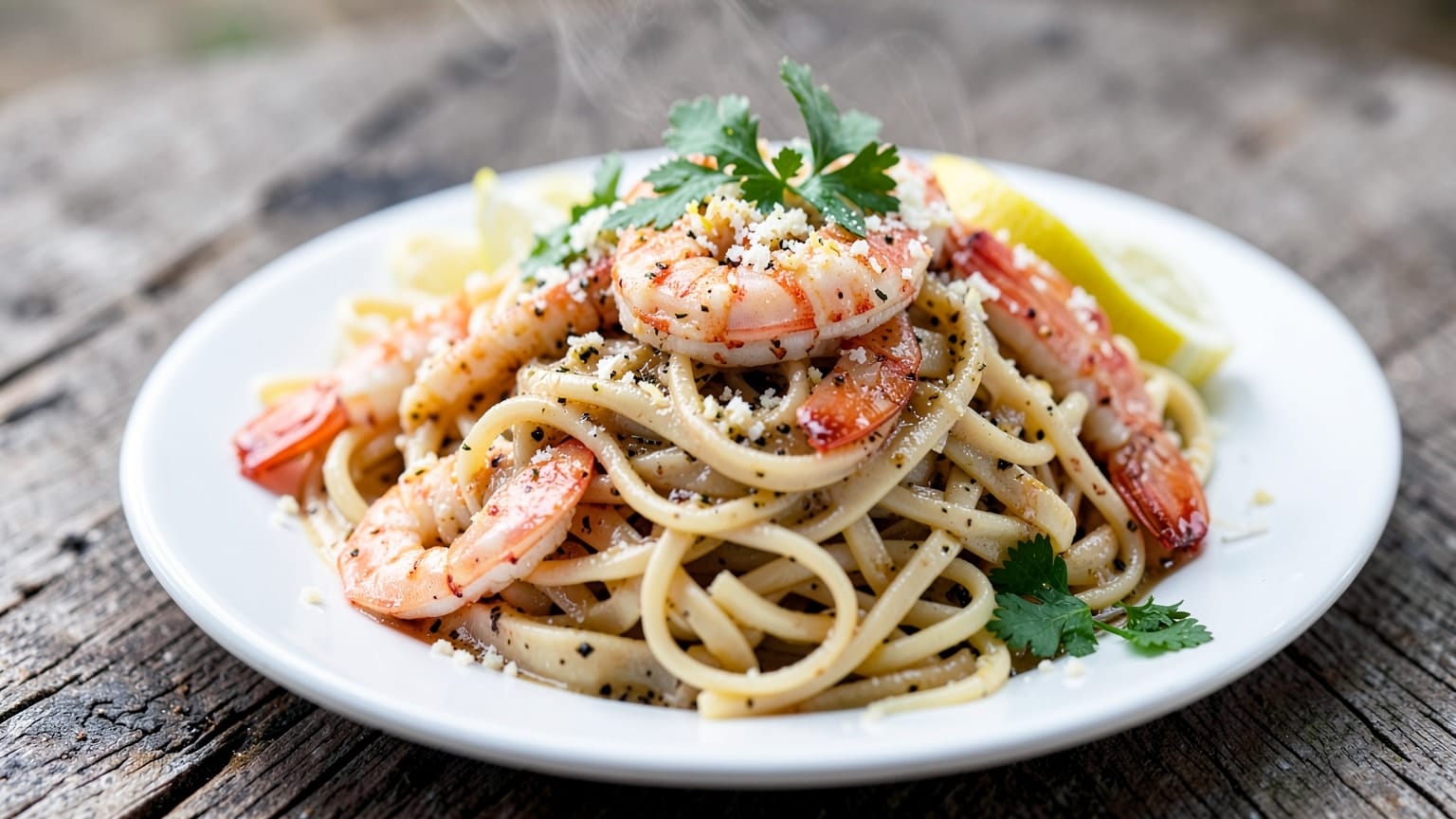 Cowboy Butter Shrimp Linguine (Easy 30-Minute Dinner) 7 cowboy butter shrimp linguine - close-up