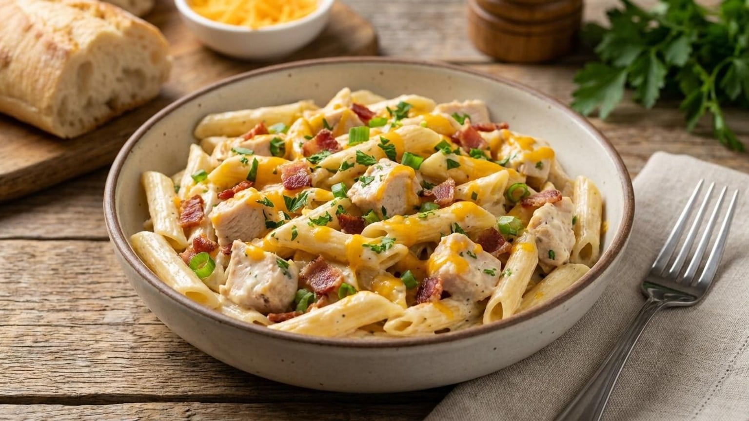 Creamy Crack Chicken Pasta - Easy Weeknight Dinner 8 Creamy Crack Chicken Pasta - serving