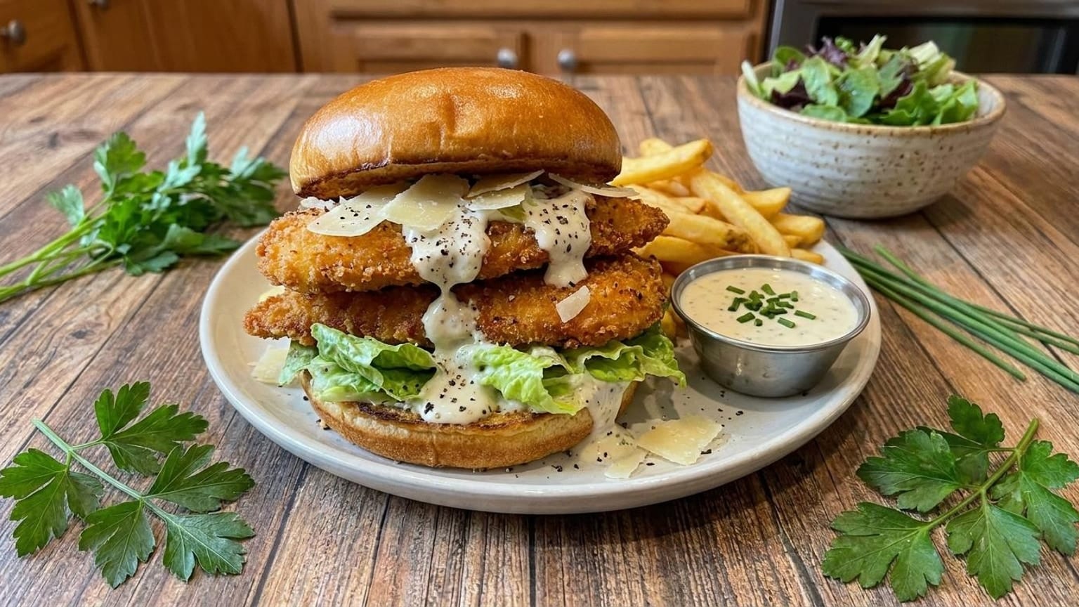 Crispy Chicken Caesar Sandwich - Easy Dinner 8 crispy chicken caesar sandwich - serving