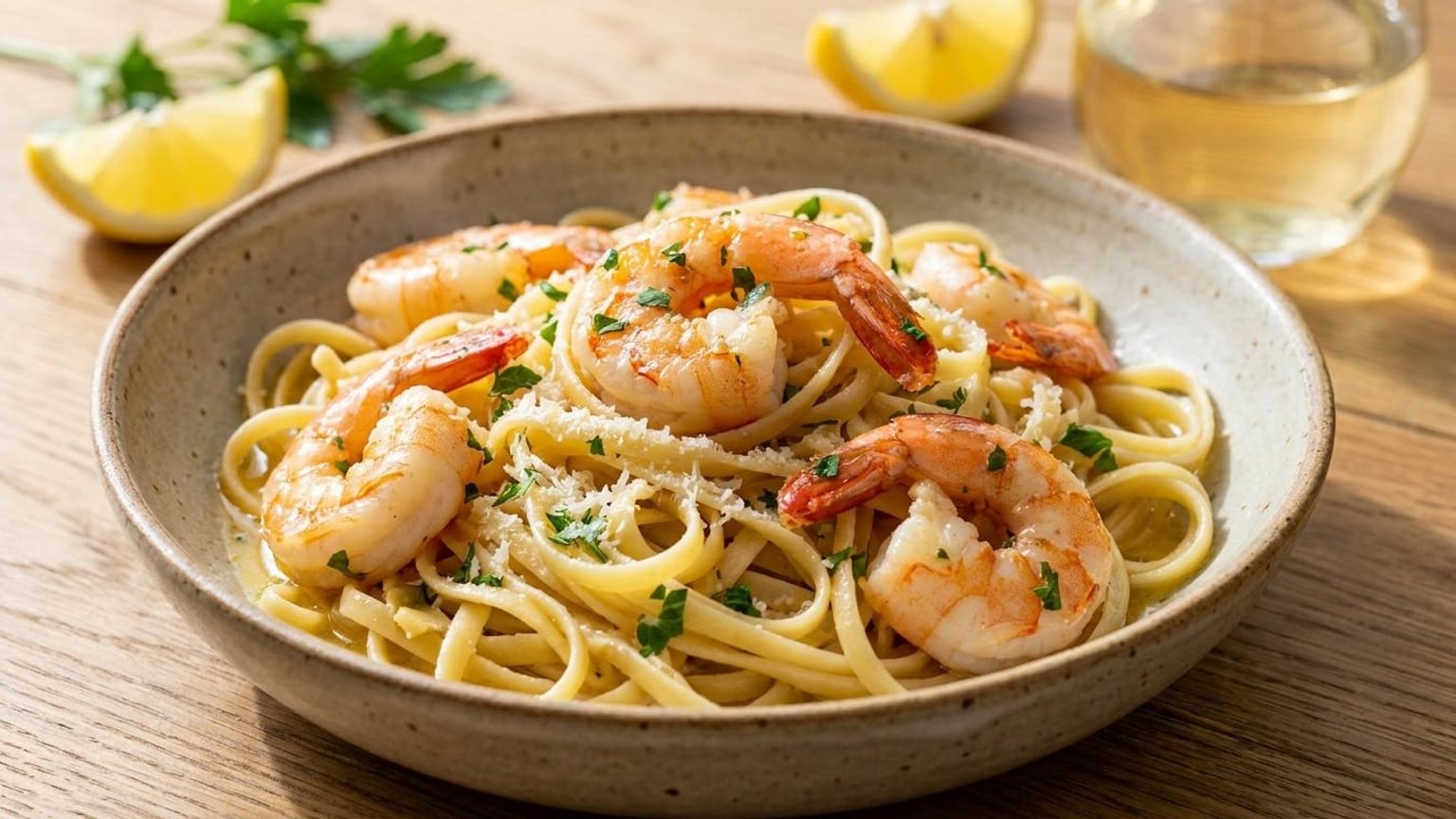 Garlic Butter Shrimp Scampi Pasta 8 Garlic Butter Shrimp Scampi Pasta - serving