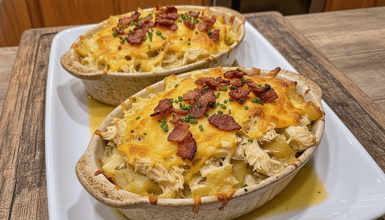 Twice Baked Potato Casserole with Cream Cheese Bacon 6 keep the same design change the recipe to Loaded Cream Chees