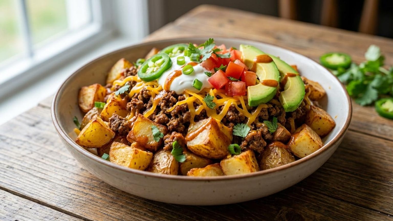 Loaded Potato Taco Bowl Recipe - Easy Weeknight Dinner 6 loaded potato taco bowl step