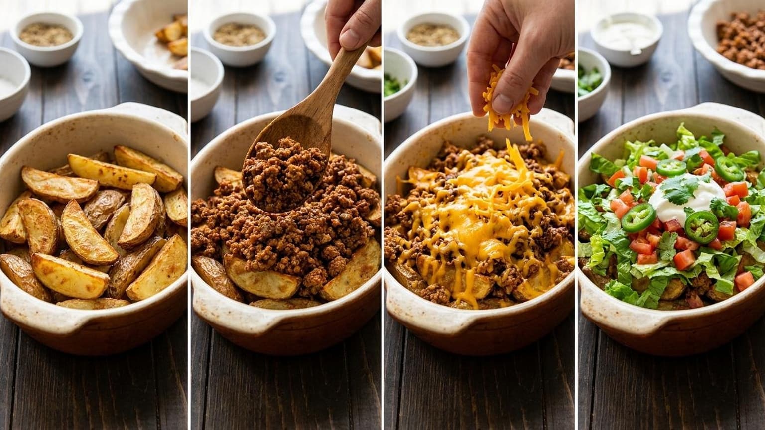 Loaded Potato Taco Bowl Recipe - Easy Weeknight Dinner 7 loaded potato taco bowl - close-up