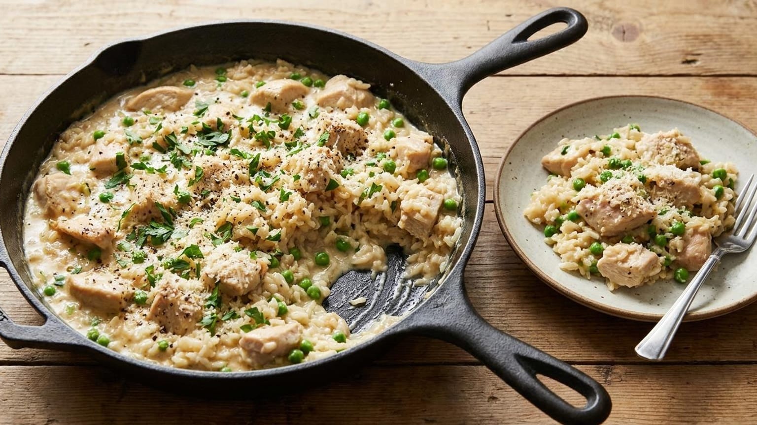 Quick Creamy Chicken and Rice Skillet - Easy Dinner 8 Quick Creamy Chicken and Rice Skillet - serving