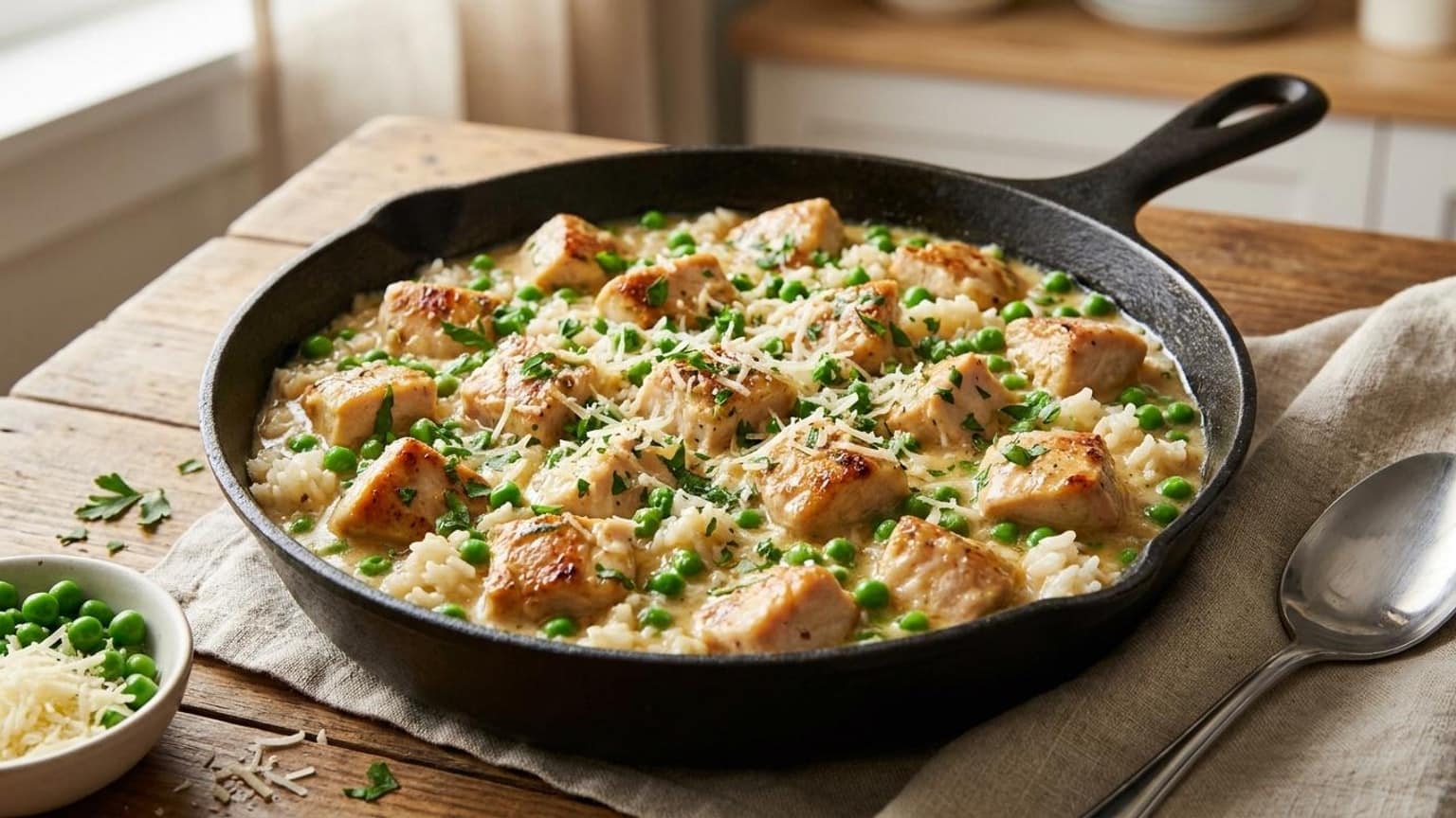 Quick Creamy Chicken and Rice Skillet - Easy Dinner 9 Quick Creamy Chicken and Rice Skillet