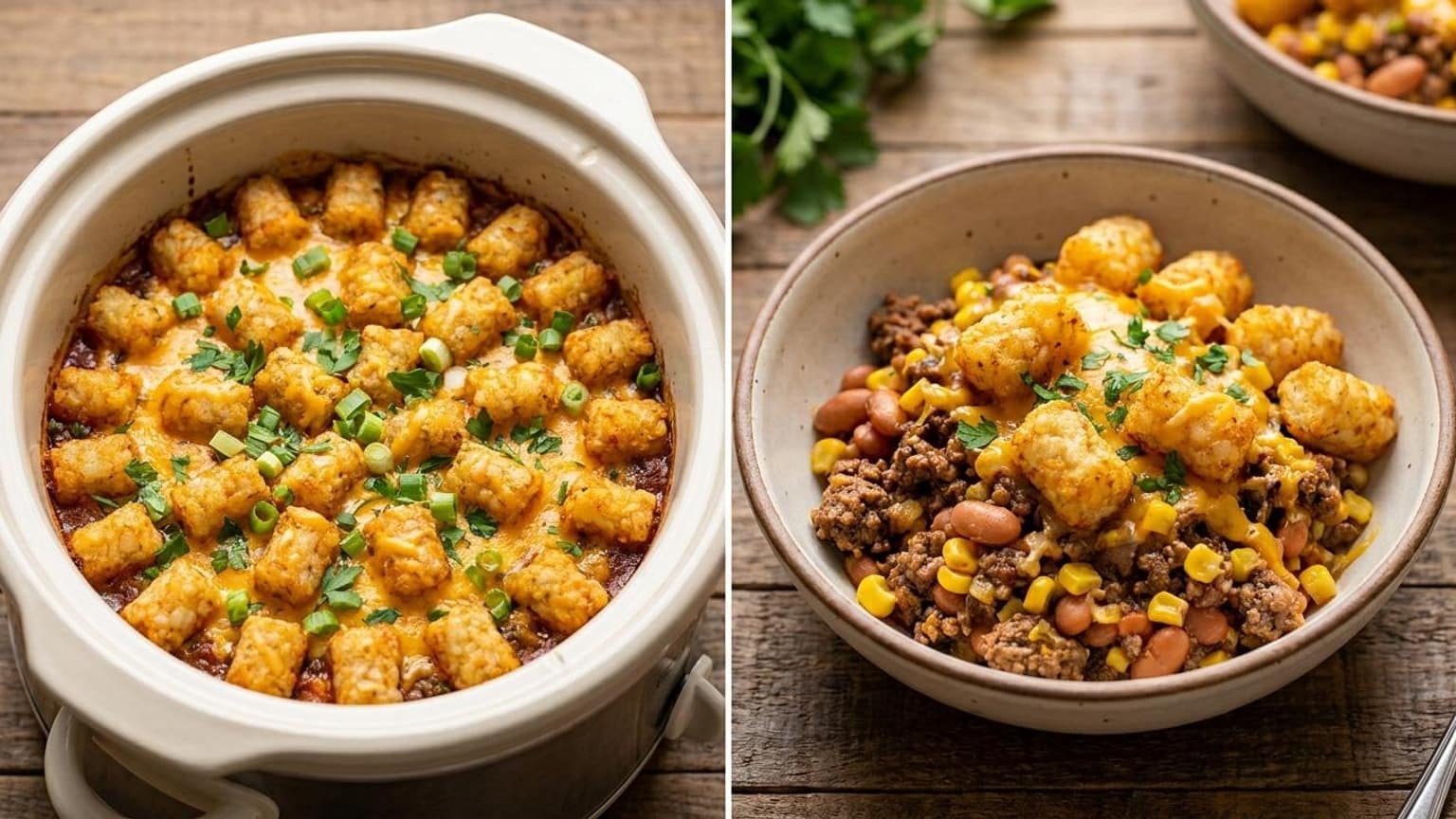 Slow Cooker Cowboy Casserole - Easy Weeknight Meal 8 Slow Cooker Cowboy Casserole - serving