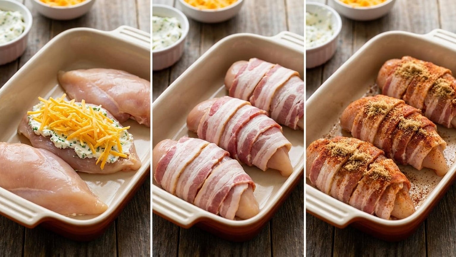 Bacon Wrapped Cheesy Ranch Cream Cheese Stuffed Chicken 7 stuffed chicken - close-up