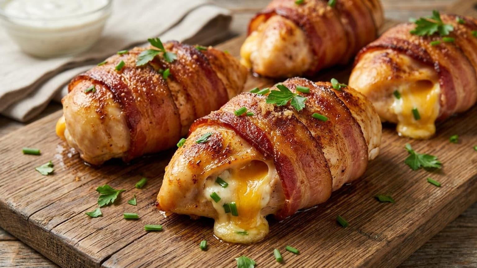 Bacon Wrapped Cheesy Ranch Cream Cheese Stuffed Chicken 9 stuffed chicken