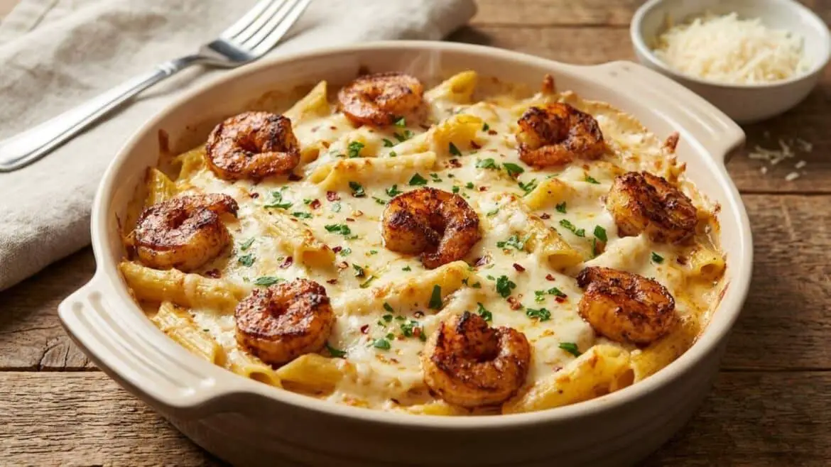 Cajun Shrimp Alfredo Bake