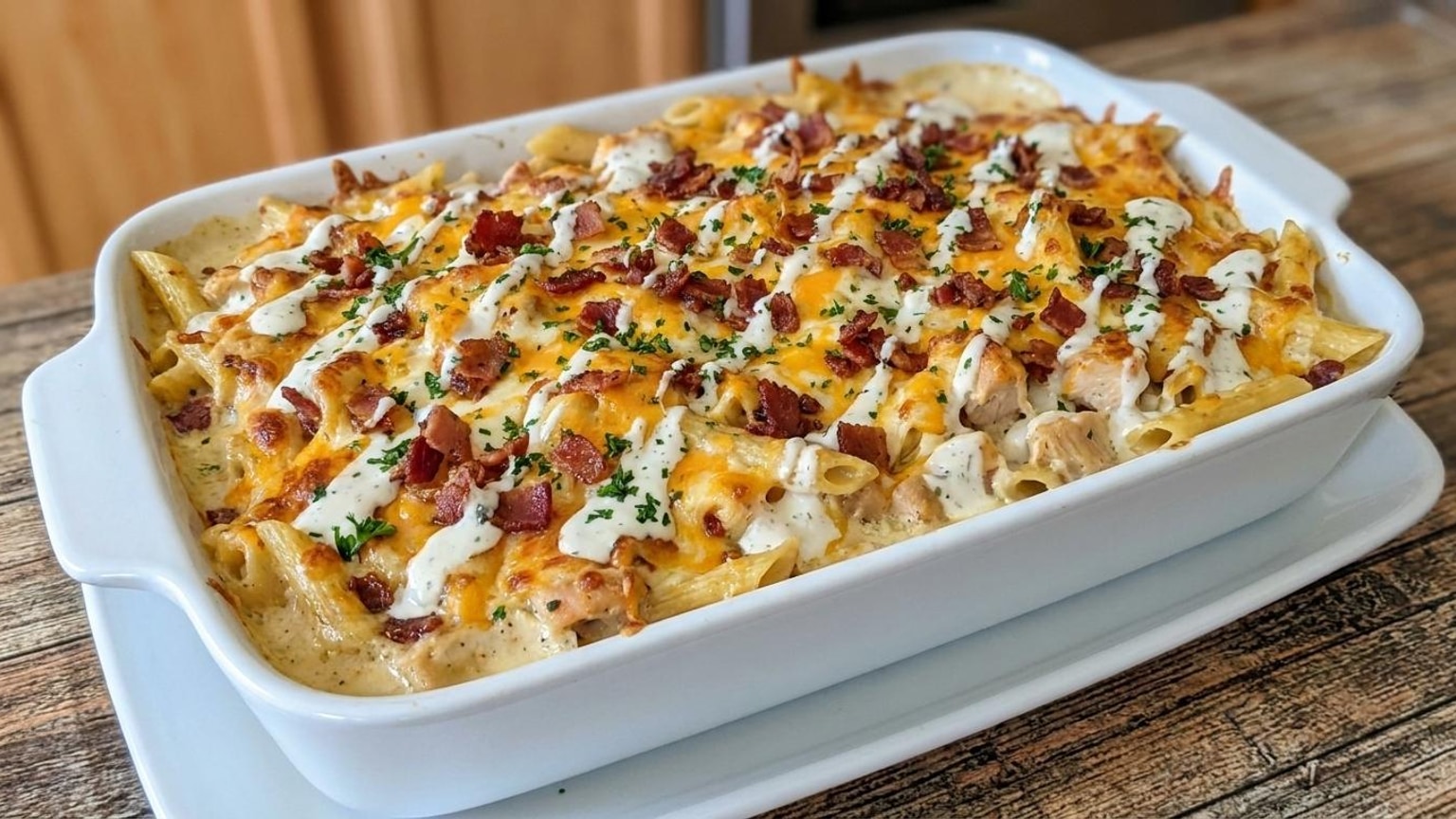 Chicken Bacon Ranch Penne Bake with Cream Cheese Recipe 6 Chicken Bacon Ranch Penne Bake step
