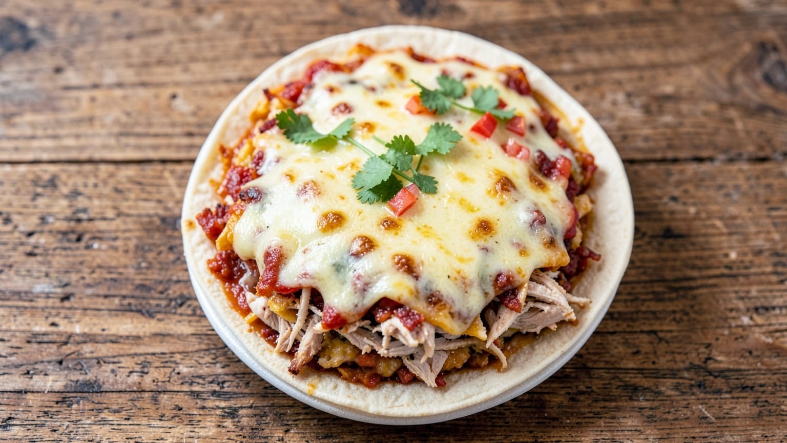 Chicken Enchilada Casserole with Bacon and Cream Cheese 6 chicken enchilada casserole step