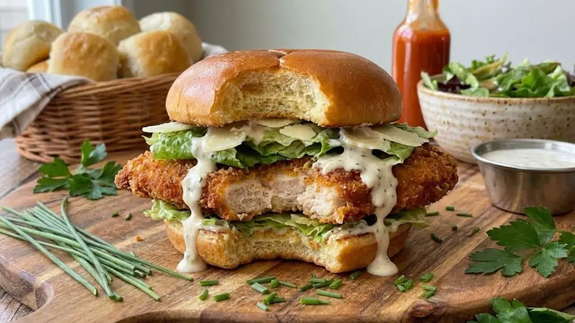 crispy chicken caesar sandwich