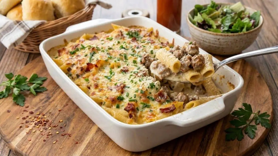 creamy rigatoni with Italian sausage