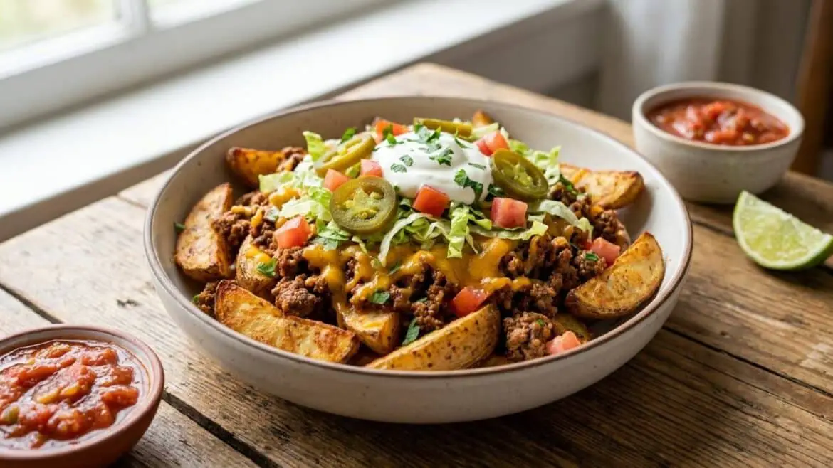 loaded potato taco bowl