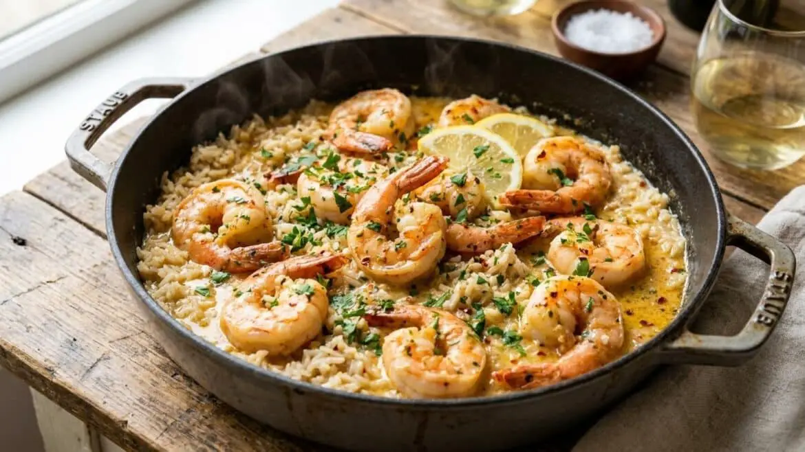 garlic butter shrimp and rice